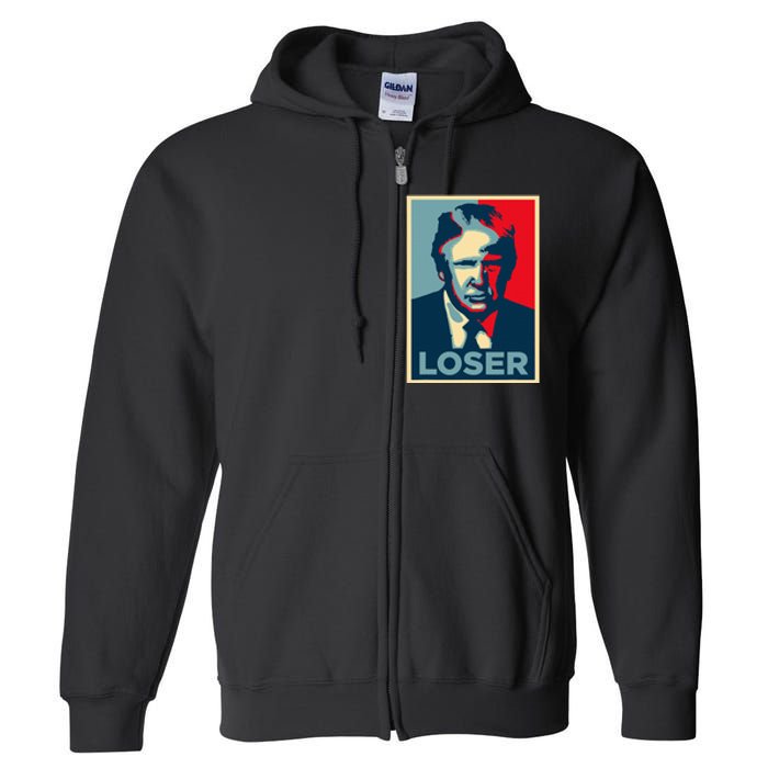 Anti Trump Obama Hope Poster Loser Full Zip Hoodie