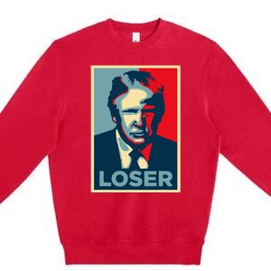 Anti Trump Obama Hope Poster Loser Premium Crewneck Sweatshirt