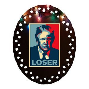 Anti Trump Obama Hope Poster Loser Ceramic Oval Ornament