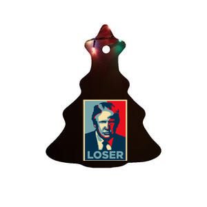 Anti Trump Obama Hope Poster Loser Ceramic Tree Ornament