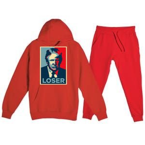 Anti Trump Obama Hope Poster Loser Premium Hooded Sweatsuit Set