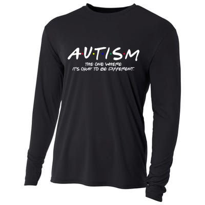 Autism The One Where Its Okay To Be Different Autism Awareness Cooling Performance Long Sleeve Crew