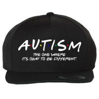 Autism The One Where Its Okay To Be Different Autism Awareness Wool Snapback Cap