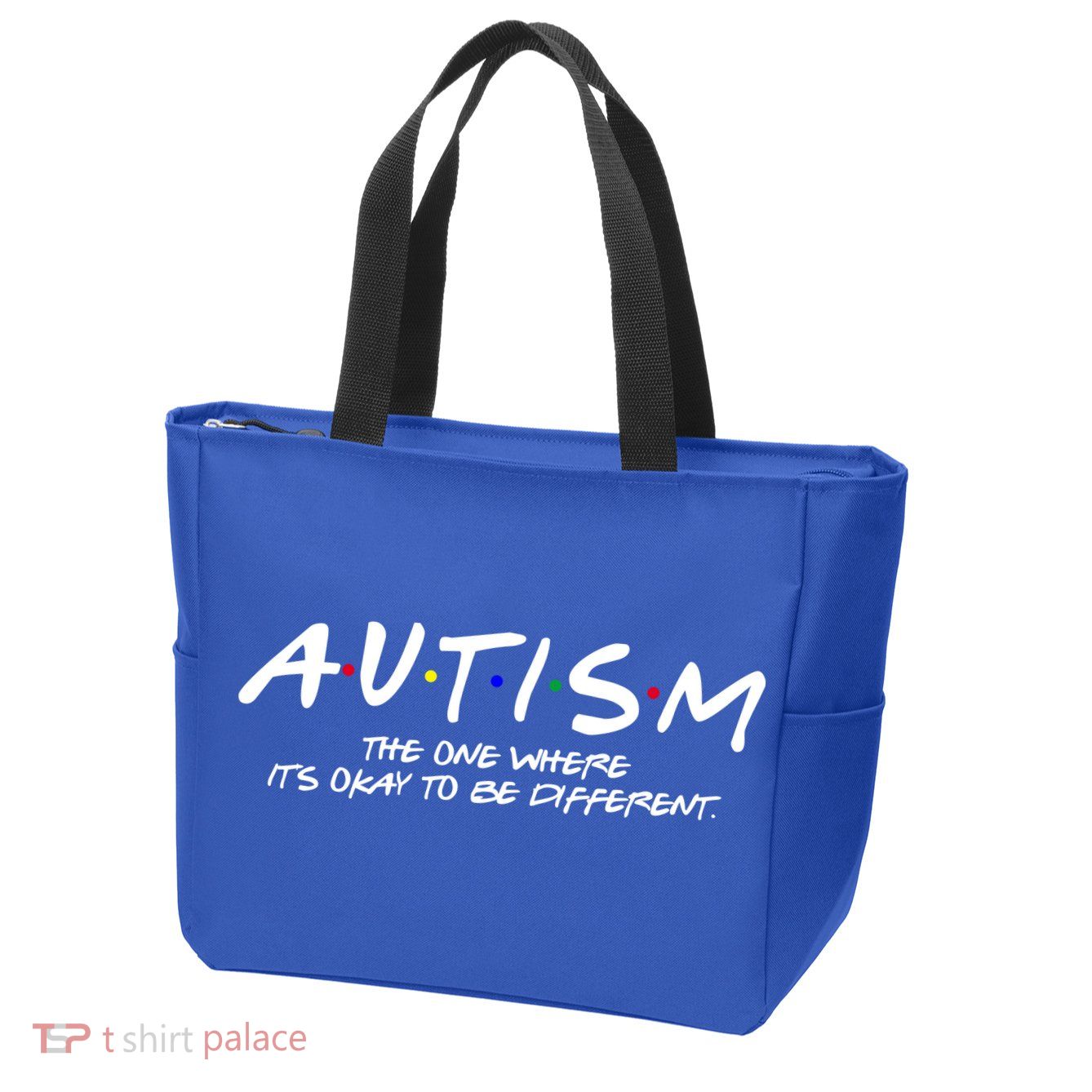 Autism The One Where Its Okay To Be Different Autism Awareness Zip Tote Bag