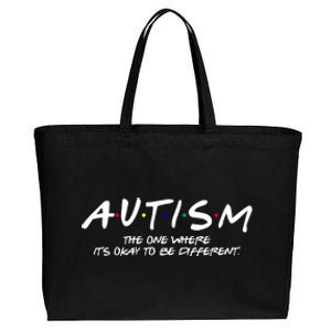 Autism The One Where Its Okay To Be Different Autism Awareness Cotton Canvas Jumbo Tote