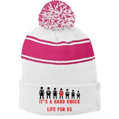 Annie & The Orphans Its A Hard Knock Life Stripe Pom Pom Beanie