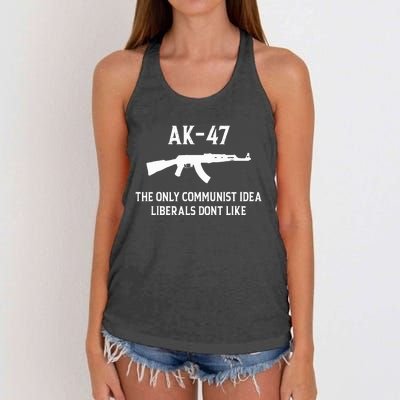 Ak47 The Only Communist Idea Liberals DonT Like Women's Knotted Racerback Tank