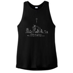 A Thrill Of Hope Jesus Christian Cross Merry Christmas Xmas Long Sleeve Ladies PosiCharge Tri-Blend Wicking Tank