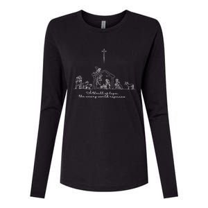 A Thrill Of Hope Jesus Christian Cross Merry Christmas Xmas Long Sleeve Womens Cotton Relaxed Long Sleeve T-Shirt