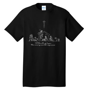 A Thrill Of Hope Jesus Christian Cross Merry Christmas Xmas Long Sleeve Tall T-Shirt