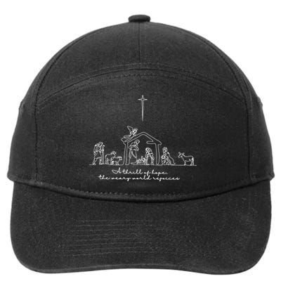 A Thrill Of Hope Jesus Christian Cross Merry Christmas Xmas Long Sleeve 7-Panel Snapback Hat