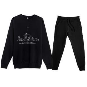 A Thrill Of Hope Jesus Christian Cross Merry Christmas Xmas Long Sleeve Premium Crewneck Sweatsuit Set