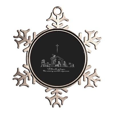 A Thrill Of Hope Jesus Christian Cross Merry Christmas Xmas Long Sleeve Metallic Star Ornament