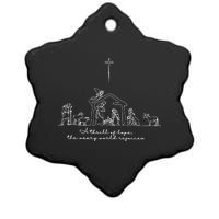 A Thrill Of Hope Jesus Christian Cross Merry Christmas Xmas Long Sleeve Ceramic Star Ornament