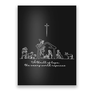 A Thrill Of Hope Jesus Christian Cross Merry Christmas Xmas Long Sleeve Poster