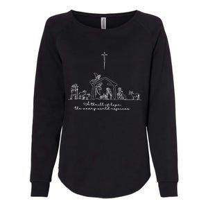 A Thrill Of Hope Jesus Christian Cross Merry Christmas Xmas Long Sleeve Womens California Wash Sweatshirt