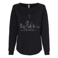 A Thrill Of Hope Jesus Christian Cross Merry Christmas Xmas Long Sleeve Womens California Wash Sweatshirt