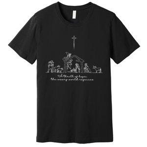 A Thrill Of Hope Jesus Christian Cross Merry Christmas Xmas Long Sleeve Premium T-Shirt