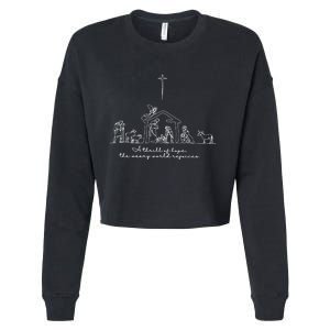 A Thrill Of Hope Jesus Christian Cross Merry Christmas Xmas Long Sleeve Cropped Pullover Crew