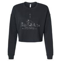 A Thrill Of Hope Jesus Christian Cross Merry Christmas Xmas Long Sleeve Cropped Pullover Crew