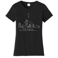 A Thrill Of Hope Jesus Christian Cross Merry Christmas Xmas Long Sleeve Women's T-Shirt