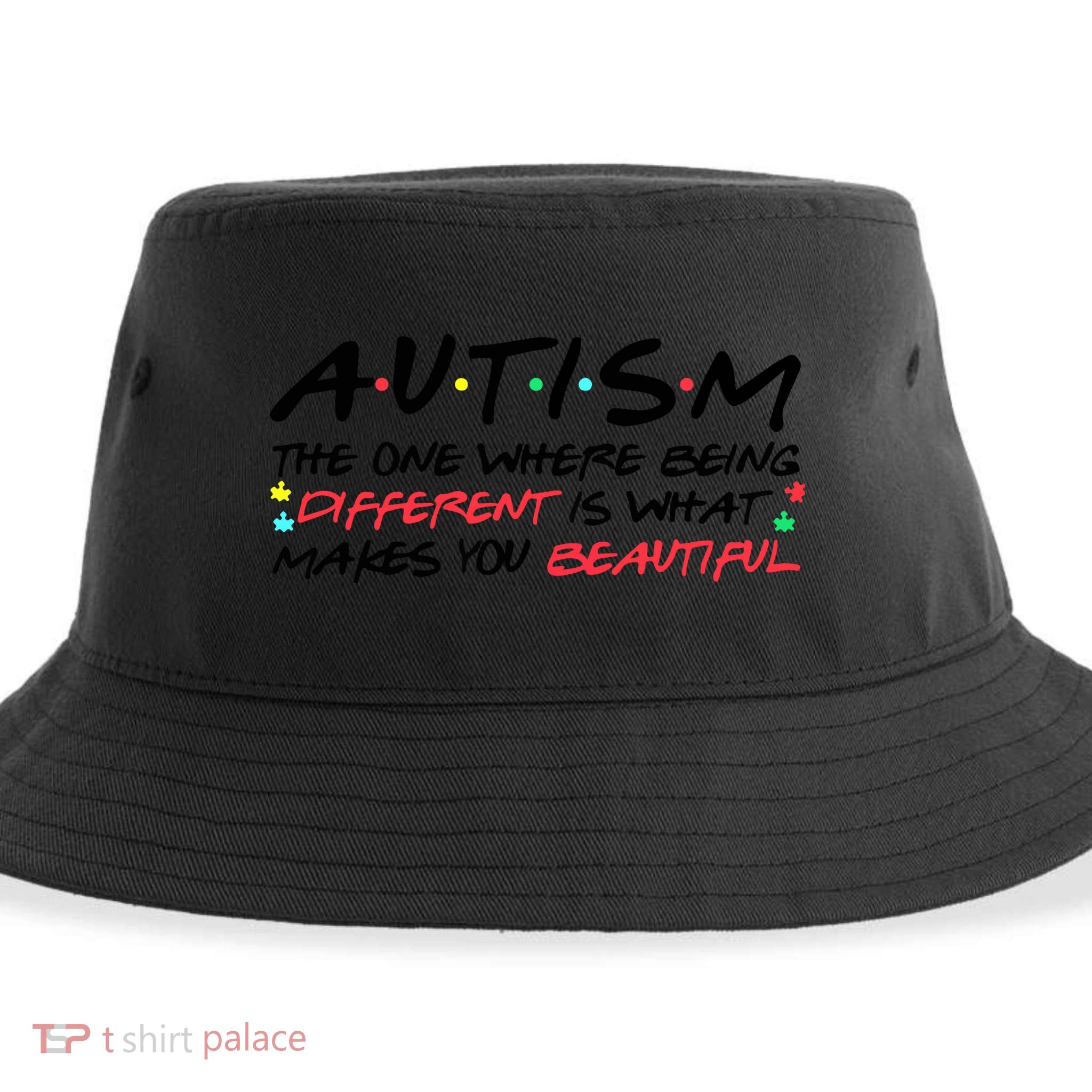 Autism The One Where Being Different Make You Beautiful Autism Awareness Sustainable Bucket Hat