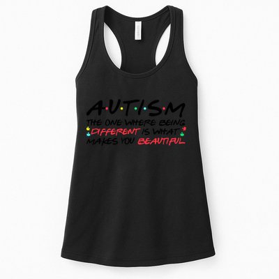 Autism The One Where Being Different Make You Beautiful Autism Awareness Womens Tank Top