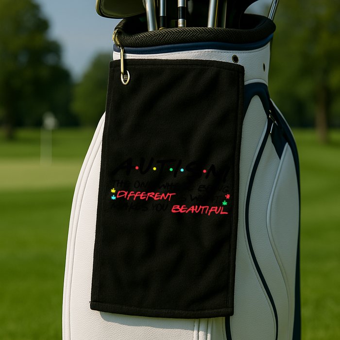 Autism The One Where Being Different Make You Beautiful Autism Awareness Golf Towel
