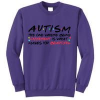 Autism The One Where Being Different Make You Beautiful Autism Awareness Sweatshirt