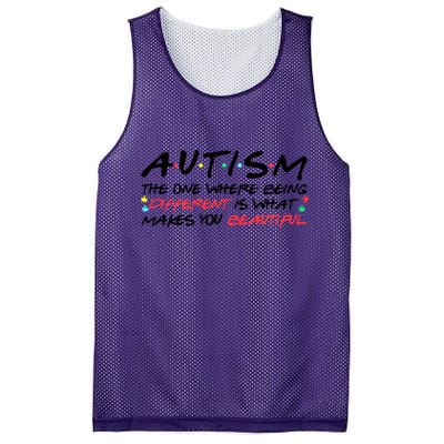 Autism The One Where Being Different Make You Beautiful Autism Awareness Mesh Reversible Basketball Jersey Tank