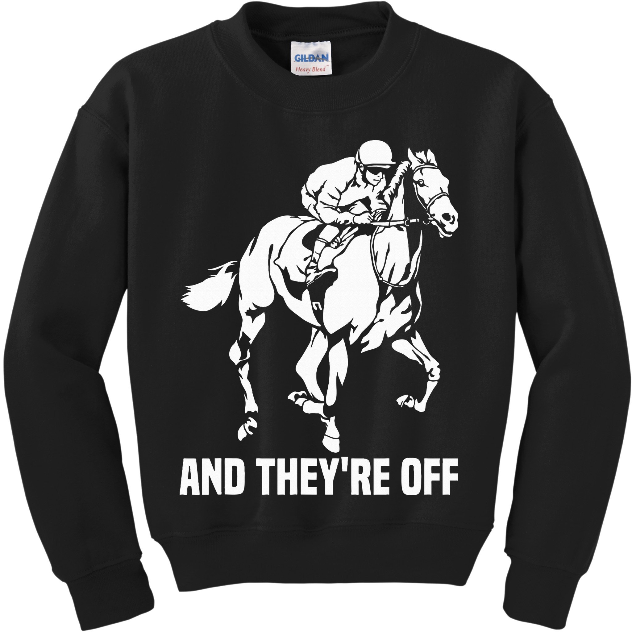 And TheyRe Off Horse Racing Fan Thoroughbred Racing Kids Sweatshirt
