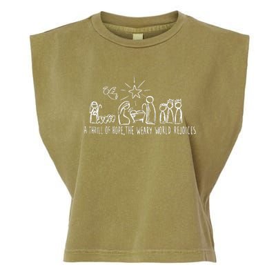 A Thrill Of Hope Nativity Christmas Garment-Dyed Women's Muscle Tee