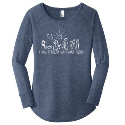 A Thrill Of Hope Nativity Christmas Women's Perfect Tri Tunic Long Sleeve Shirt