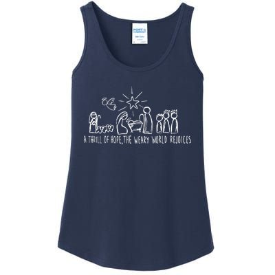 A Thrill Of Hope Nativity Christmas Ladies Essential Tank