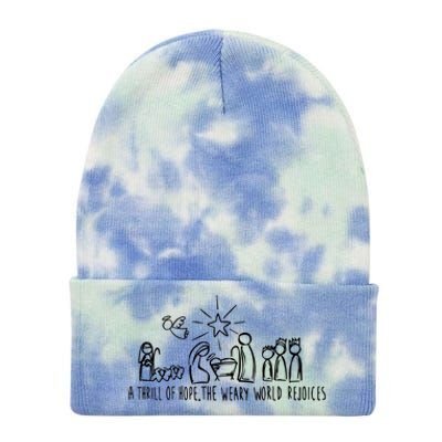 A Thrill Of Hope Nativity Christmas Tie Dye 12in Knit Beanie