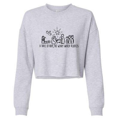 A Thrill Of Hope Nativity Christmas Cropped Pullover Crew