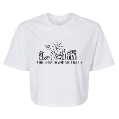 A Thrill Of Hope Nativity Christmas Bella+Canvas Jersey Crop Tee