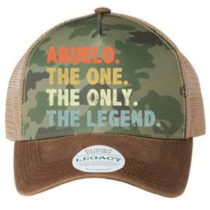 Abuelo The One Only Legend Funny Fathers Day Buelo Gift Legacy Tie Dye Trucker Hat