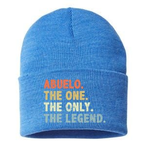 Abuelo The One Only Legend Funny Fathers Day Buelo Gift Sustainable Knit Beanie