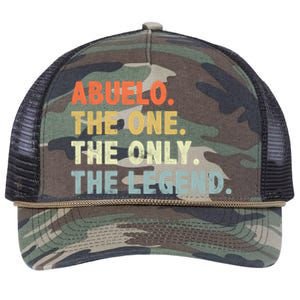 Abuelo The One Only Legend Funny Fathers Day Buelo Gift Retro Rope Trucker Hat Cap