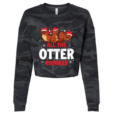 All The Otter Reindeer Gift Cropped Pullover Crew