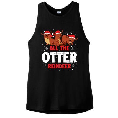 All The Otter Reindeer Gift Ladies PosiCharge Tri-Blend Wicking Tank