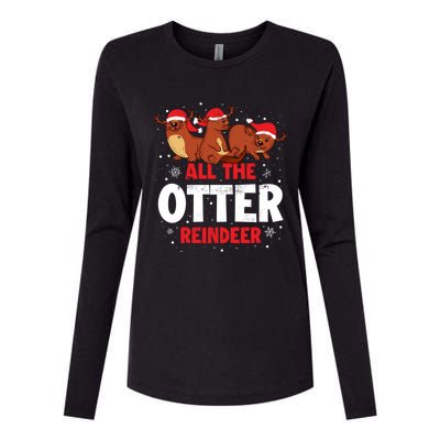 All The Otter Reindeer Gift Womens Cotton Relaxed Long Sleeve T-Shirt