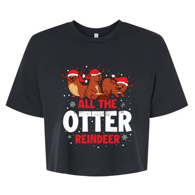 All The Otter Reindeer Gift Bella+Canvas Jersey Crop Tee