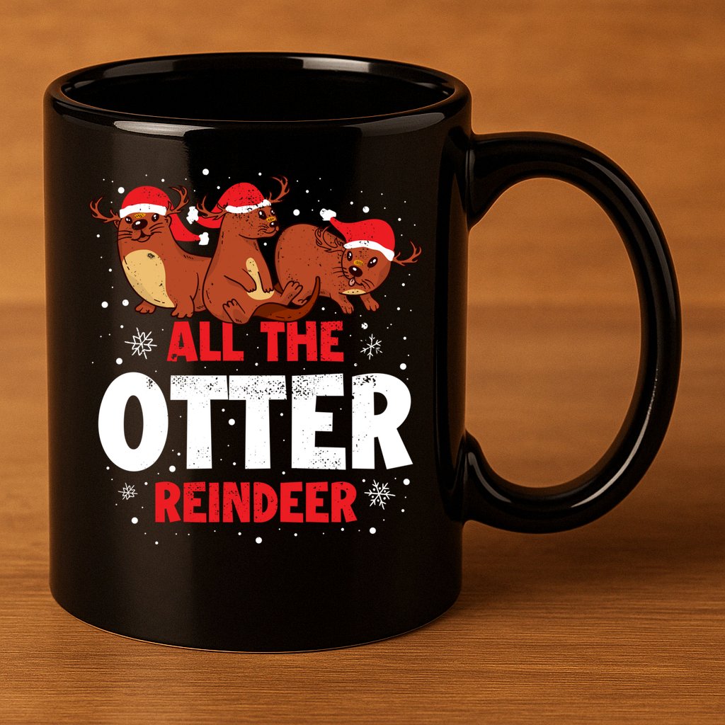 All The Otter Reindeer Gift 11oz C Handle Ceramic Mug