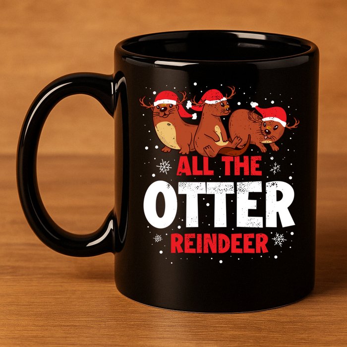 All The Otter Reindeer Gift 11oz C Handle Ceramic Mug