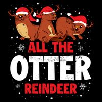 All The Otter Reindeer Gift Flatbill Hat