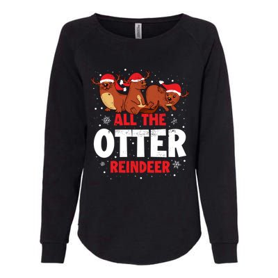 All The Otter Reindeer Gift Womens California Wash Sweatshirt