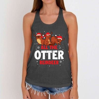 All The Otter Reindeer Gift Women's Knotted Racerback Tank