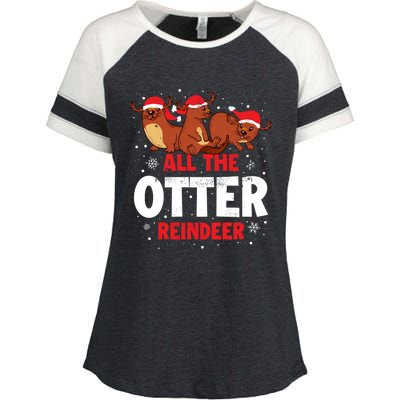 All The Otter Reindeer Gift Enza Ladies Jersey Colorblock Tee